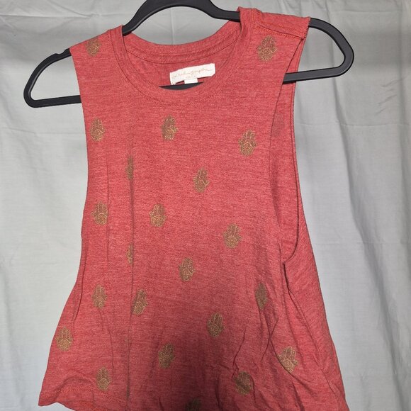 Spiritual Gangster Tank Top Hamsa Hands Burnt Orange Women's Medium - Picture 2 of 2